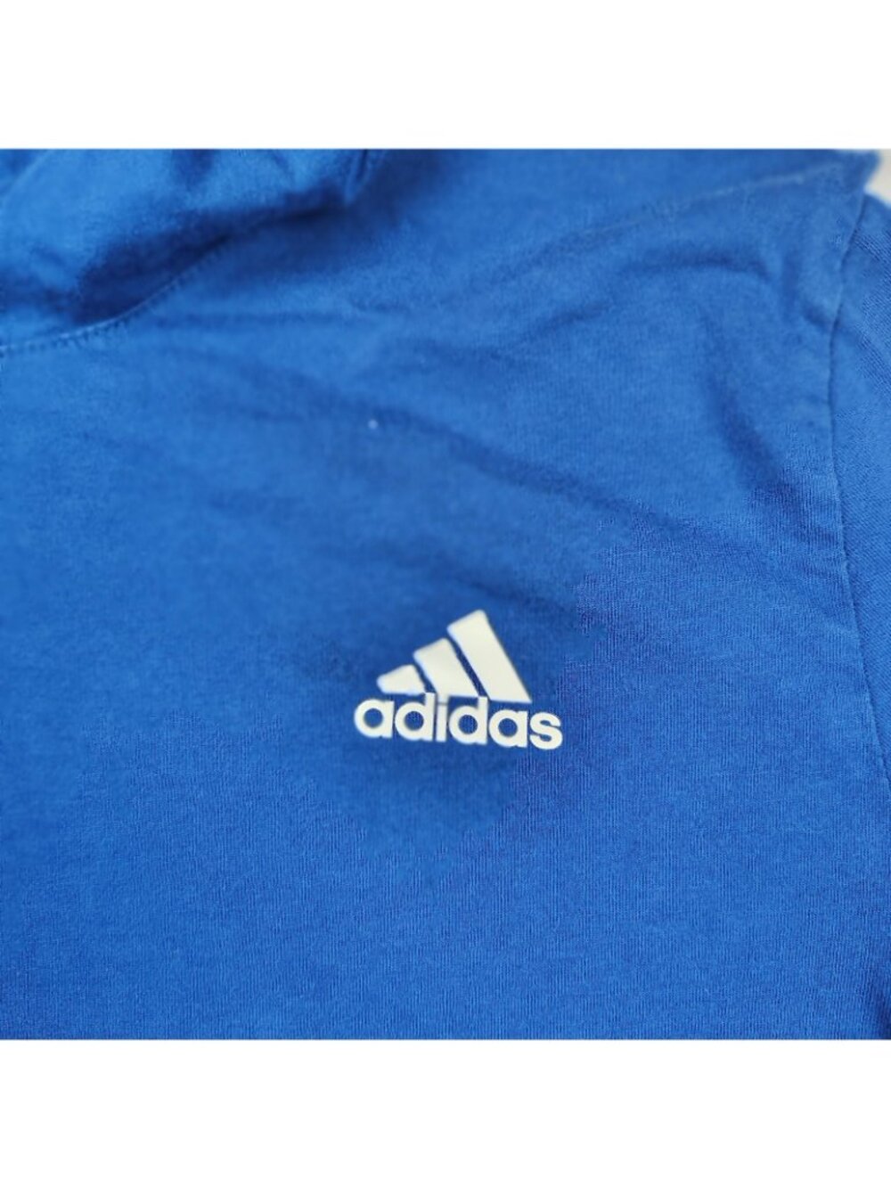 Adidas Hooded Shirt Youth Boys Large 14/16 Blue Long Sleeve Pullover - Picture 4 of 7